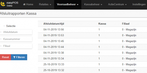 afsluitrapporten kassa def