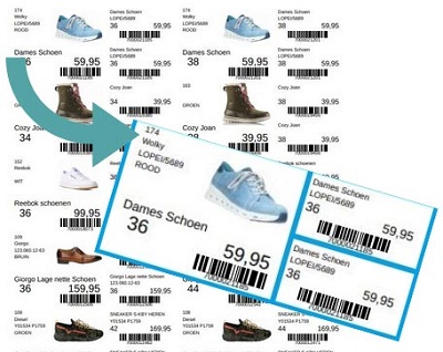 Nieuw easyVorasOnline: A4 schoenetiketten met productfoto in kleur