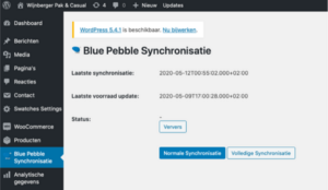 Webshopkoppeling easyVoras met Blue Pebble synchronisatie Webshopkoppeling Woocommerce met easyVoras