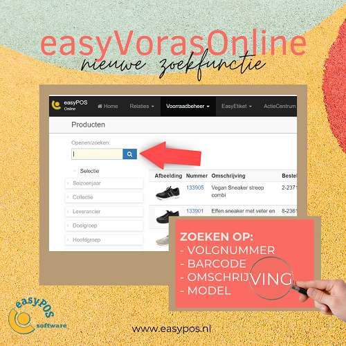 Nieuwe zoekfunctie easyVorasOnline