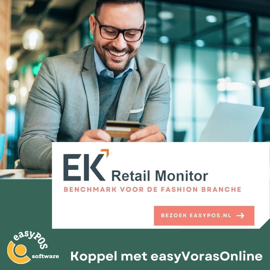 Benchmark voor de fashion branche met de EK Retail Monitor (ERM).
Partner van EK Retail?
Voeg de ERM koppeling toe voor data-uitwisseling met branchegenoten.
www.easypos.nl – product – erm
#retailsoftware #benchmark #erm #monitor #bedrijfsvergelijking #EKretail #actueel #analyse #management #dashboard #online #fashion #voorraad #SoftwareVoorWinkelEnWebshop