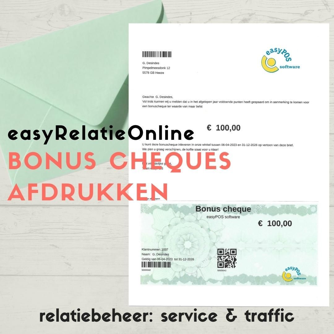 Bonus cheques afdrukken
Nog meer mogelijkheden met easyRelatieOnline, zoals printen van bonusbrieven incl. cheques. .
Bonus-informatie voor jouw klant, zorg zo voor meer traffic in jouw winkel. easyRelatieOnline klantenbeheer in de Cloud.
easypos.nl - product - easyrelatie-online
#retailsoftware #kassa #emailing #percentage #fashion #klanten #loyalty #crm #relatiebeheer #rapportage #mkb #shop #easyRelatieOnline #unsubscribe #winkelautomatisering #softwarevoorwinkelsenwebshops