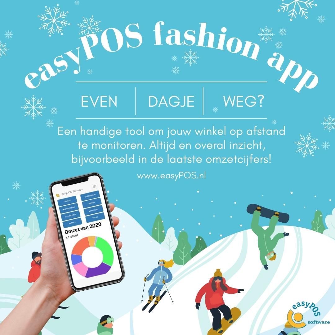 Lekker op vakantie? Gebruik easyPOS Fashion App, een handige tool om jouw winkel op afstand te monitoren. Altijd en overal inzicht, bijvoorbeeld in de laatste omzetcijfers. Functioneel met iOS of Android. www.easypos.nl
#retailsoftware #stayintouch #monitoring #omzet #retail #fashion #app #tools #onthespot #winkel # voorraad #kassa #softwarevoorwinkelsenwebshops