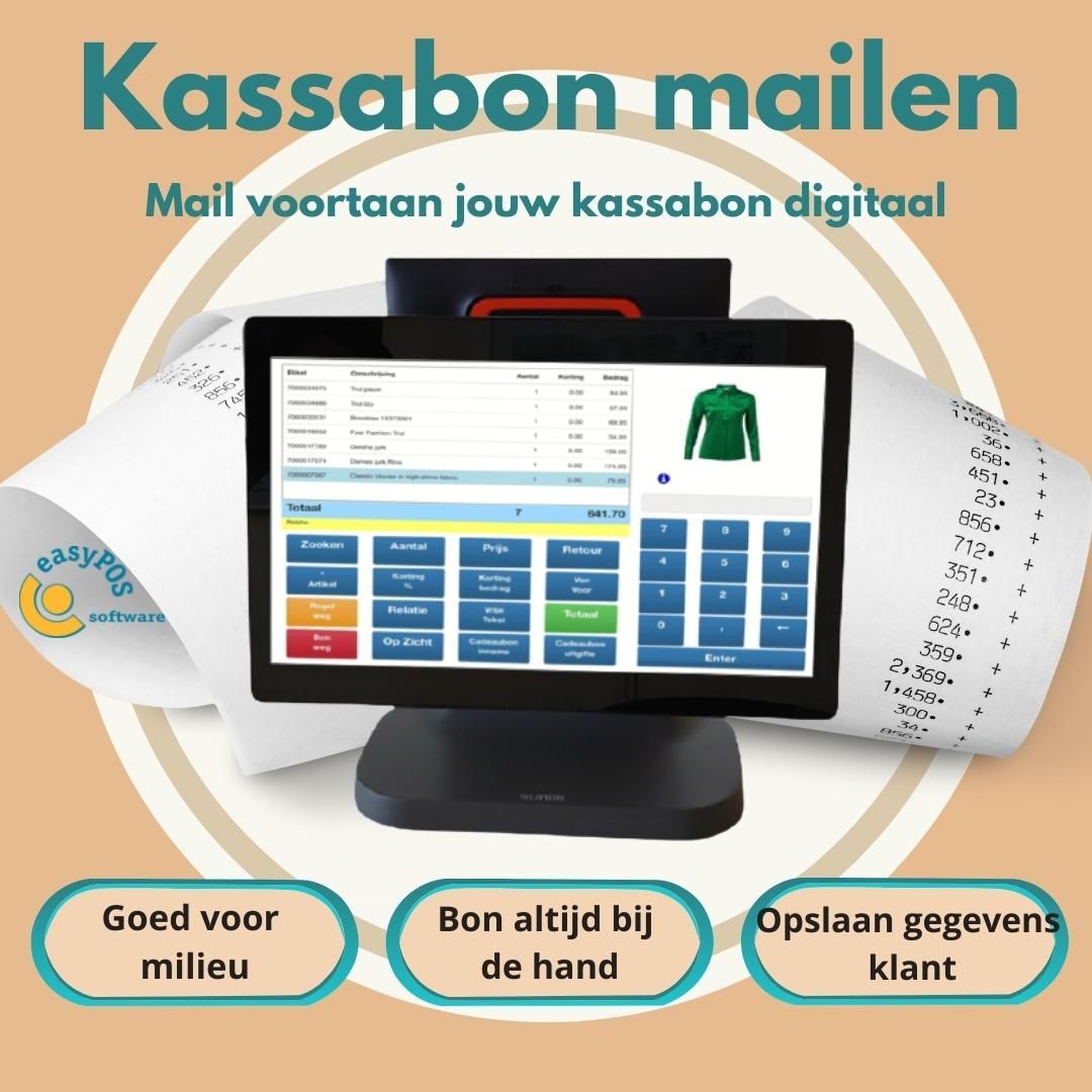 easyPOS Kassa App: voortaan kun je de kassabon digitaal mailen naar jouw klant. Kies ook voor deze klantvriendelijke en milieubewuste werkwijze. 
Afrekenen made easy: bekijk de functies van easyPOS Kassa App op onze website.

www.easypos.nl/kassaapp/ 

#retailsoftware #retail #digitaal #milieuvriendelijk #downloadtheapp #kassa #klantvriendelijk #eenvoudig #toonbank #modern #compact #ipad #tablet #ios #android #windows #fashion #winkel #automatisering #downloadnow #AfrekenenMadeEasy #SoftwareVoorWinkelsenWebshops